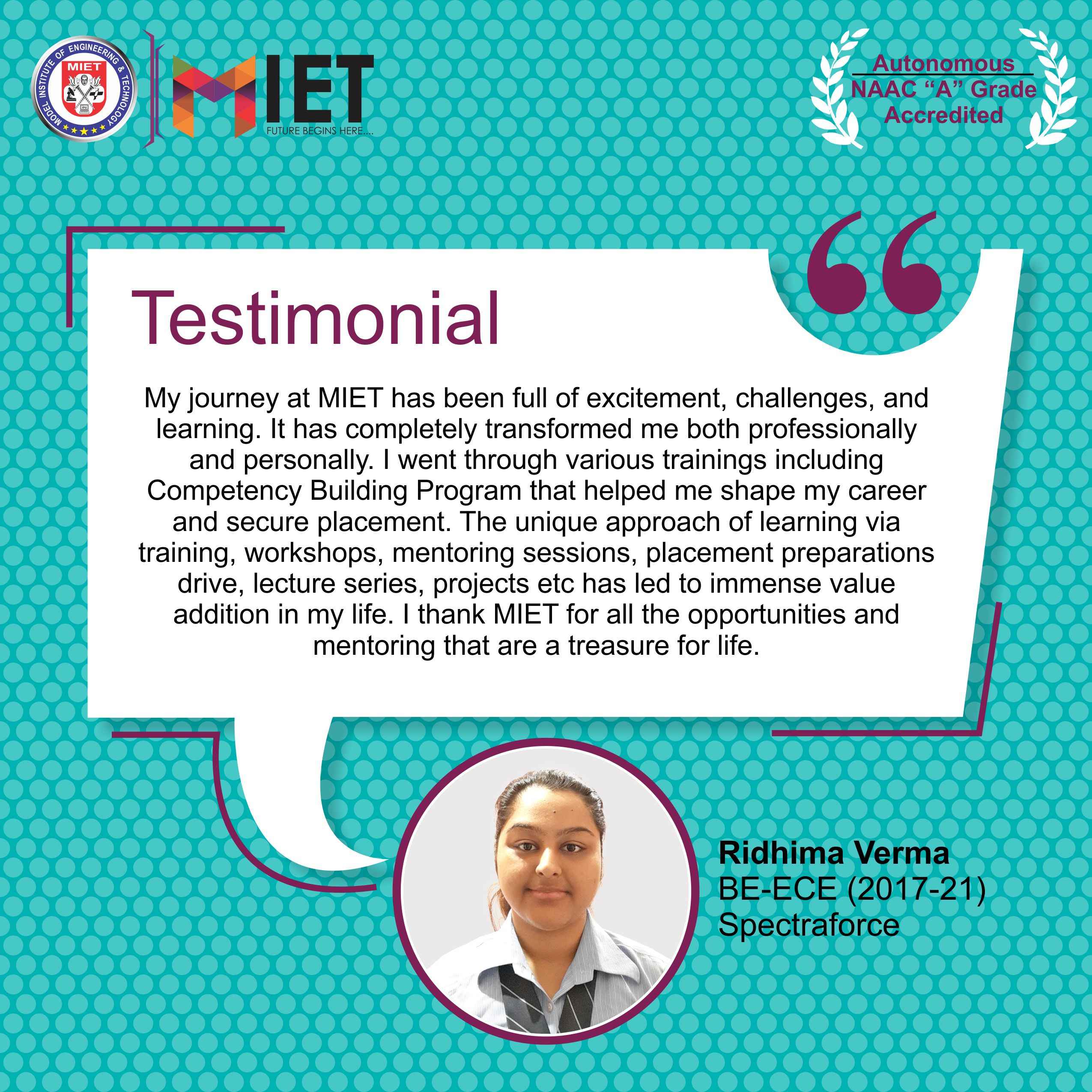 Student Testimonial A